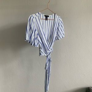 blue striped blouse